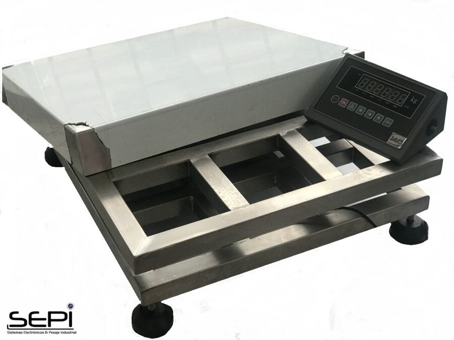 BASCULA INDUSTRIAL EN TUBO ESTRUCTURAL ACERO INOX MONOCELDA